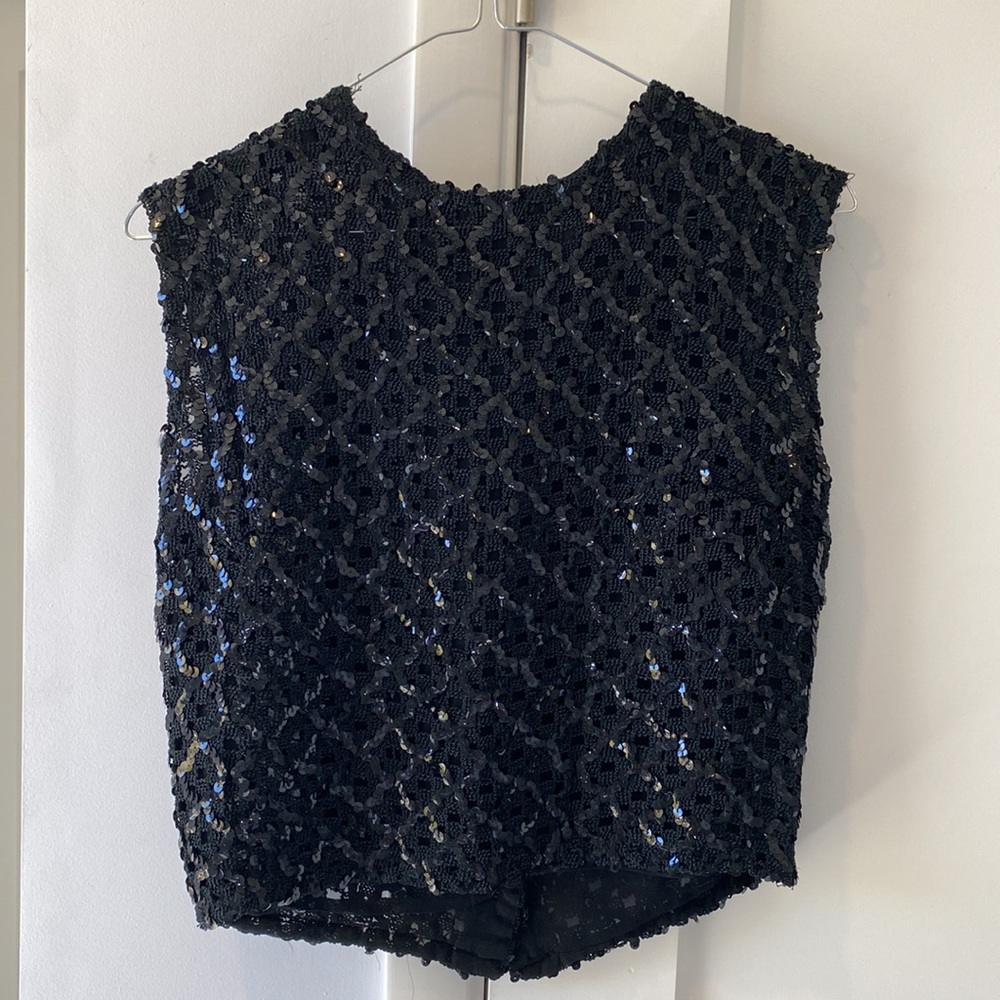 Vintage 60's Glam Sequined Top KORET of California Fitted Crop Length